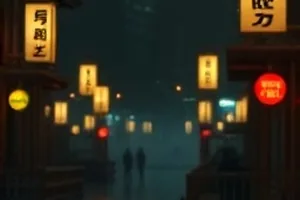 旧唱片店：木架上排列的黑胶唱片的封面